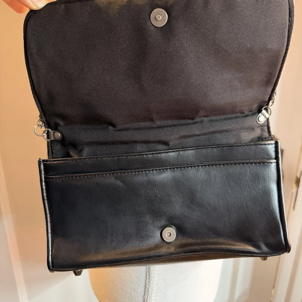 Isaac Mizrahi X Target Black Suede Studded Chain Strap Handbag